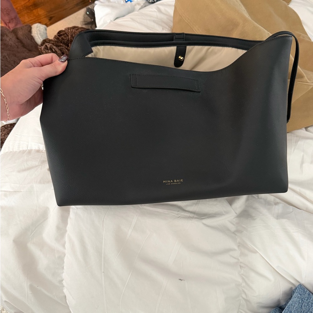 Mina Baie Black Tote Bag